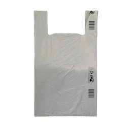 Sacoșă tip maieu alb 330 + 2×85 mm x 600 mm