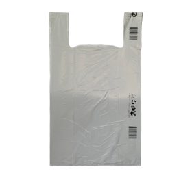 Sacoșă tip maieu alb 330 + 2×85 mm x 600 mm