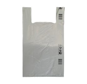 Sacoșă tip maieu alb 330 + 2×85 mm x 600 mm