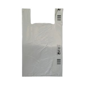 Sacoșă tip maieu alb 330 + 2x85 mm x 600 mm